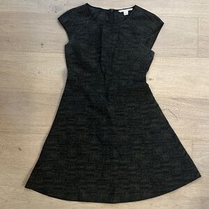 Diane Von Furstenberg Black Cap Sleeve Mini Dress